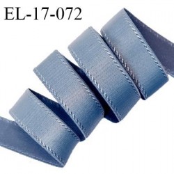 Elastique 16 mm bretelle et lingerie avec surpiqûres couleur bleu glacier fabriqué en France prix au mètre