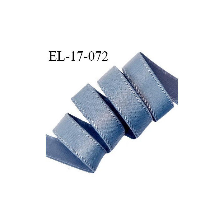 Elastique 16 mm bretelle et lingerie avec surpiqûres couleur bleu glacier fabriqué en France prix au mètre