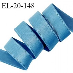 Elastique 19 mm bretelle et lingerie avec surpiqûres couleur bleu fabriqué en France pour une grande marque prix au mètre