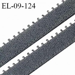 Elastique picot 9 mm lingerie couleur gris graphite largeur 9 mm haut de gamme Fabriqué en France prix au mètre
