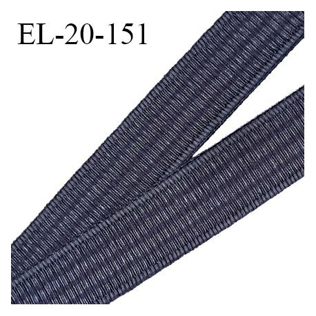 Elastique 19 mm bretelle et lingerie couleur gris graphite légèrement brillant très beau fabriqué en France prix au mètre