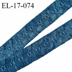 Elastique 16 mm froncé bretelle et lingerie couleur bleu irisé élasticité 40 % dessous très doux largeur 16 mm prix au mètre