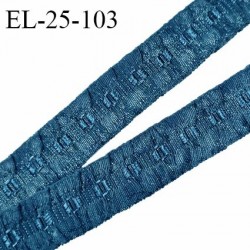 Elastique 24 mm froncé bretelle et lingerie couleur bleu irisé élasticité 40 % dessous très doux largeur 24 mm prix au mètre