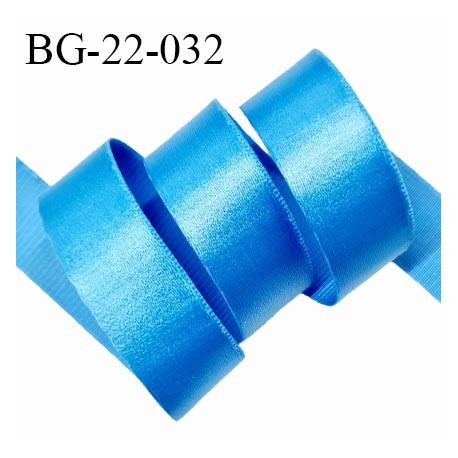 Devant bretelle 22 mm en polyamide attache bretelle rigide pour anneaux couleur bleu brillant haut de gamme prix au mètre