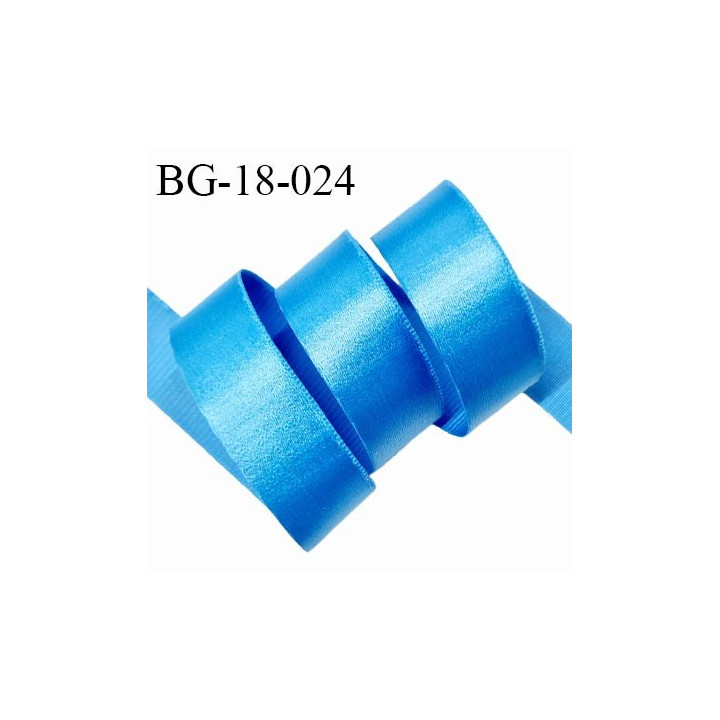 Devant bretelle 18 mm en polyamide attache bretelle rigide pour anneaux couleur bleu brillant haut de gamme prix au mètre