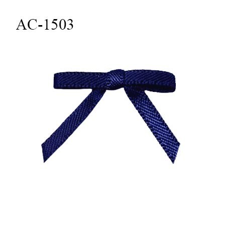 Noeud lingerie satin haut de gamme couleur bleu marine haut de gamme largeur 25 mm hauteur 20 mm prix à l'unité