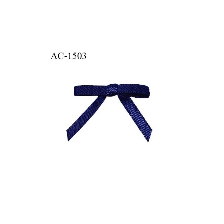 Noeud lingerie satin haut de gamme couleur bleu marine haut de gamme largeur 25 mm hauteur 20 mm prix à l'unité