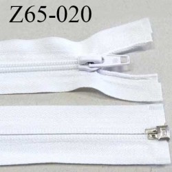 Fermeture zip 65 cm à glissière séparable largeur 3 cm longueur 65 cm couleur blanc glissière nylon prix à la pièce