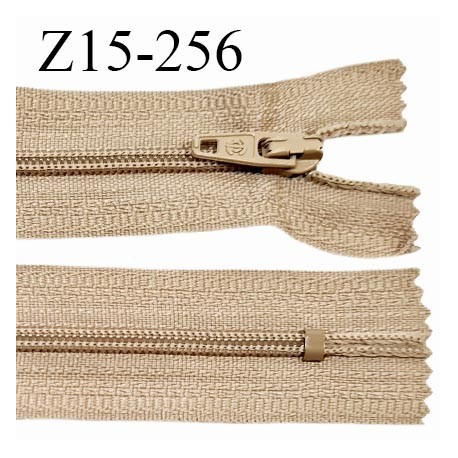 Fermeture zip 15 cm non séparable couleur beige largeur 2.7 cm zip nylon longueur 15 cm largeur 4 mm prix à l'unité