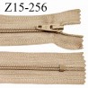 Fermeture zip 15 cm non séparable couleur beige largeur 2.7 cm zip nylon longueur 15 cm largeur 4 mm prix à l'unité