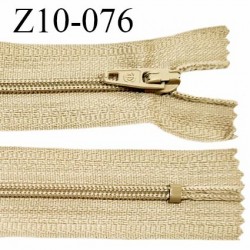 Fermeture zip 10 cm couleur beige non séparable largeur 2.5 cm glissière nylon longueur 10 cm prix à l'unité