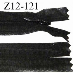 Fermeture zip 12 cm non séparable couleur noir largeur 2.5 cm zip nylon invisible longueur 12 cm largeur 5 mm prix à l'unité