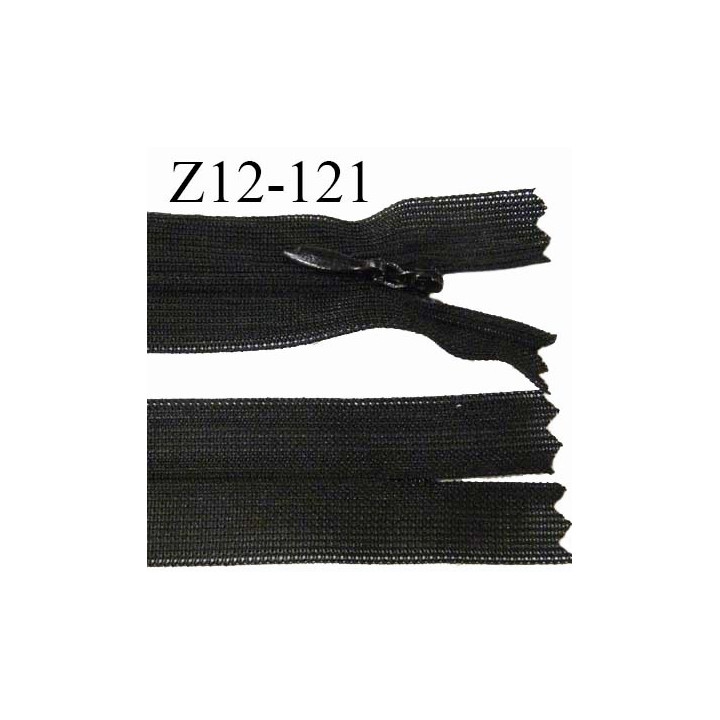 Fermeture zip 12 cm non séparable couleur noir largeur 2.5 cm zip nylon invisible longueur 12 cm largeur 5 mm prix à l'unité