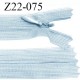 Fermeture zip 18 cm non séparable couleur bleu largeur 2.5 cm zip nylon invisible longueur 18 cm largeur 5 mm prix à l'unité