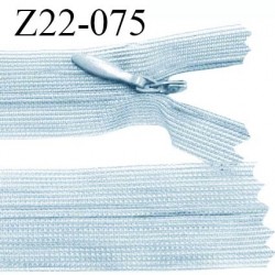 Fermeture zip 22 cm non séparable couleur bleu largeur 2.5 cm zip nylon invisible longueur 22 cm largeur 5 mm prix à l'unité