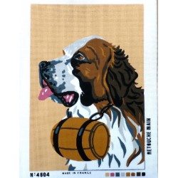 Canevas à broder 40 x 60 cm thème LE CHIEN LE SAINT BERNARD