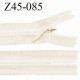 Fermeture zip 45 cm non séparable couleur crème zip glissière nylon invisible largeur 5 mm longueur 45 cm prix à l'unité