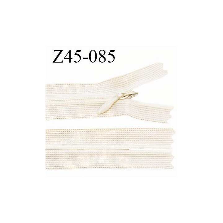 Fermeture zip 45 cm non séparable couleur crème zip glissière nylon invisible largeur 5 mm longueur 45 cm prix à l'unité