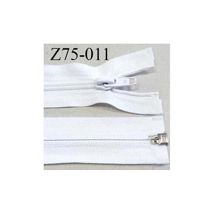Fermeture zip 75 cm séparable couleur naturel largeur 3 cm longueur 75 cm prix à la pièce