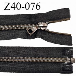 Fermeture zip 40 cm séparable couleur noir longueur 40 cm largeur 3.4 cm zip métal largeur 7 mm prix à l'unité