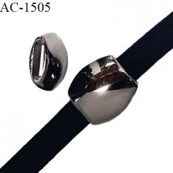 Décor perle lingerie et autres couleur acier foncé très brillant longueur 25 mm largeur intérieure 15 mm prix à la pièce