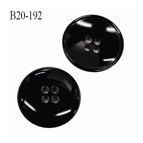Bouton 20 mm haut de gamme couleur noir 4 trous diamètre 20 mm épaisseur 4 mm prix à l'unité