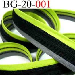 biais galon ruban couleur noir gris et vert anis très beau  largeur 20 mm vendu au mètres