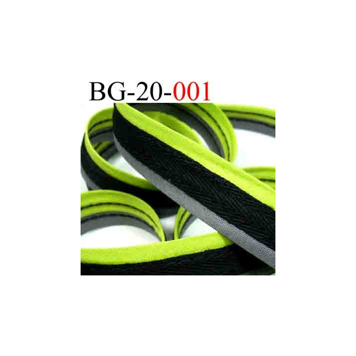 biais galon ruban couleur noir gris et vert anis très beau  largeur 20 mm vendu au mètres