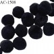 Pompon décor couleur noir diamètre 22 mm prix à la pièce