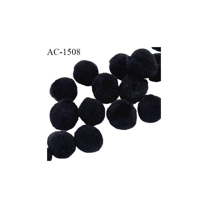 Pompon décor couleur noir diamètre 22 mm prix à la pièce