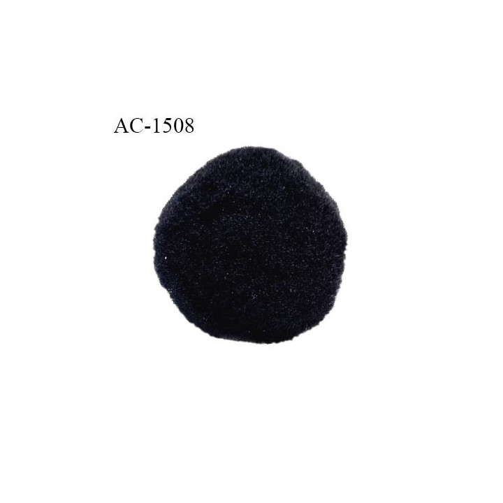 Pompon décor couleur noir diamètre 22 mm prix à la pièce