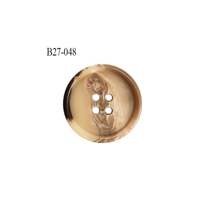 Bouton 27 mm en pvc couleur marron et beige marbré gris diamètre 27 mm épaisseur 5.5 mm prix à l'unité