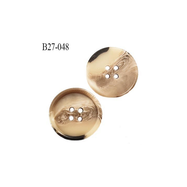 Bouton 27 mm en pvc couleur marron et beige marbré gris diamètre 27 mm épaisseur 5.5 mm prix à l'unité