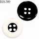 Bouton 18 mm pvc couleur naturel et noir 4 trous diamètre 18 mm épaisseur 4 mm prix à la pièce