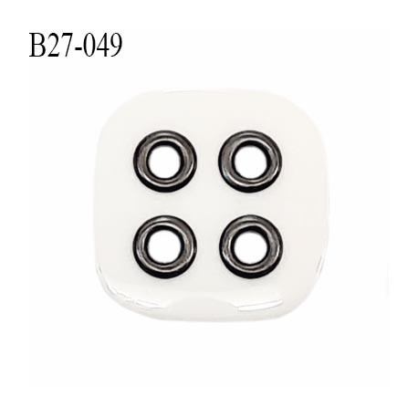 Bouton 27 mm en pvc couleur naturel 4 trous avec oeillet chrome diamètre 27 mm épaisseur 4.5 mm prix à l'unité