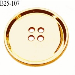 Bouton 25 mm en pvc couleur or 4 trous diamètre 25 mm épaisseur 6 mm prix à l'unité