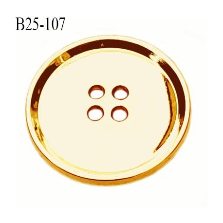 Bouton 25 mm en pvc couleur or 4 trous diamètre 25 mm épaisseur 6 mm prix à l'unité