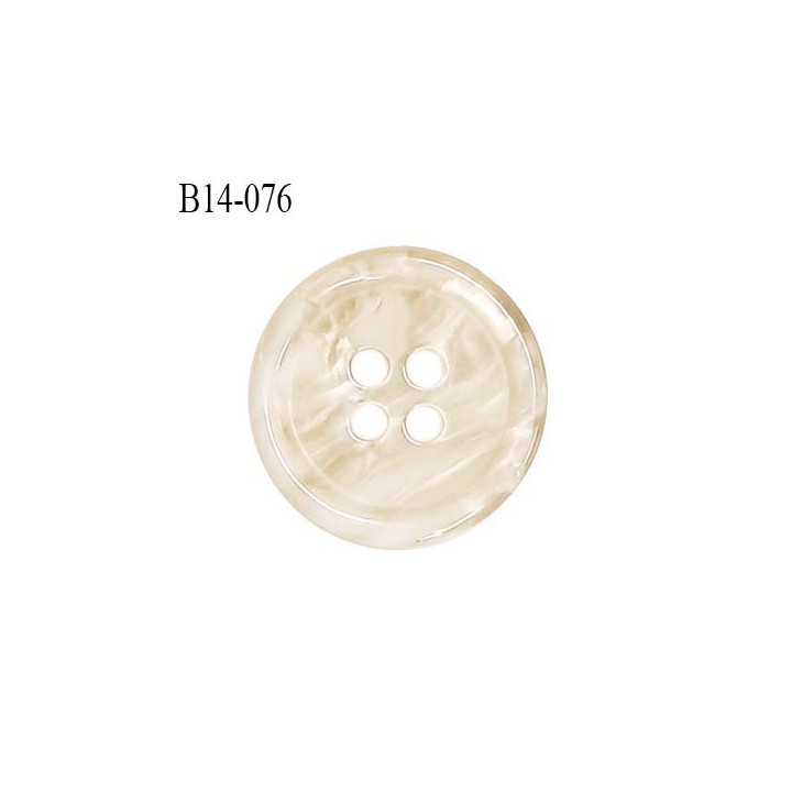 Bouton 14 mm en pvc couleur beige nacré et marbré diamètre 14 mm épaisseur 3 mm prix à la pièce