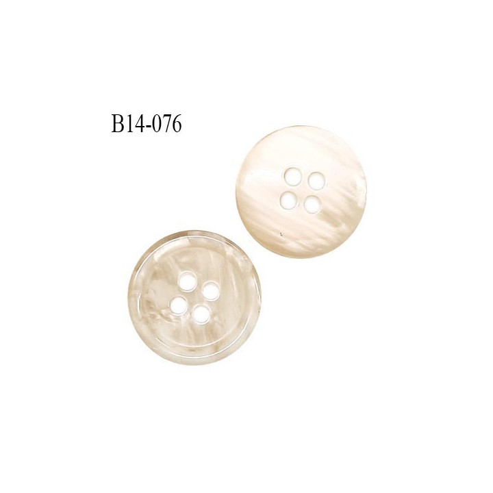 Bouton 14 mm en pvc couleur beige nacré et marbré diamètre 14 mm épaisseur 3 mm prix à la pièce