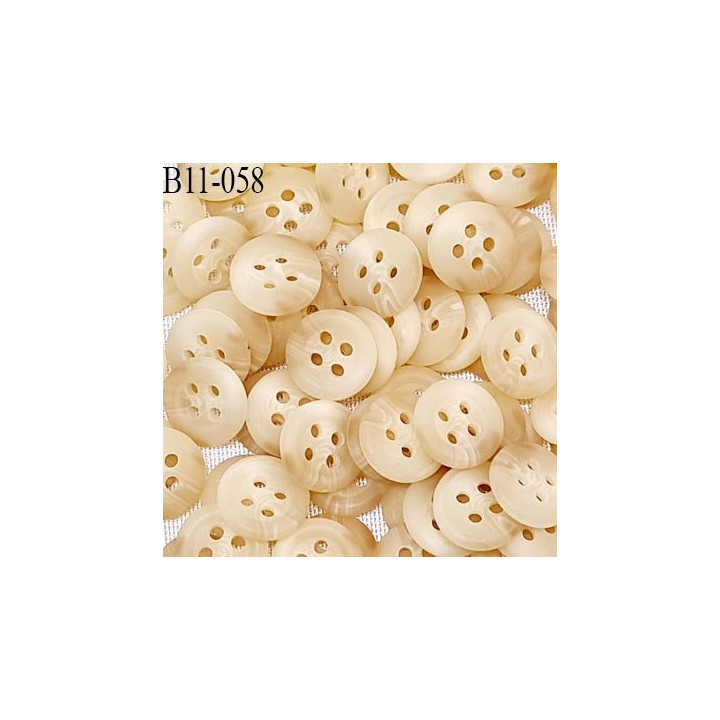 Bouton 11 mm couleur beige marbré diamètre 11 mm épaisseur 2.5 mm prix à la pièce