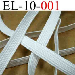 élastique plat largeur 10 mm couleur blanc vendu au mètre 