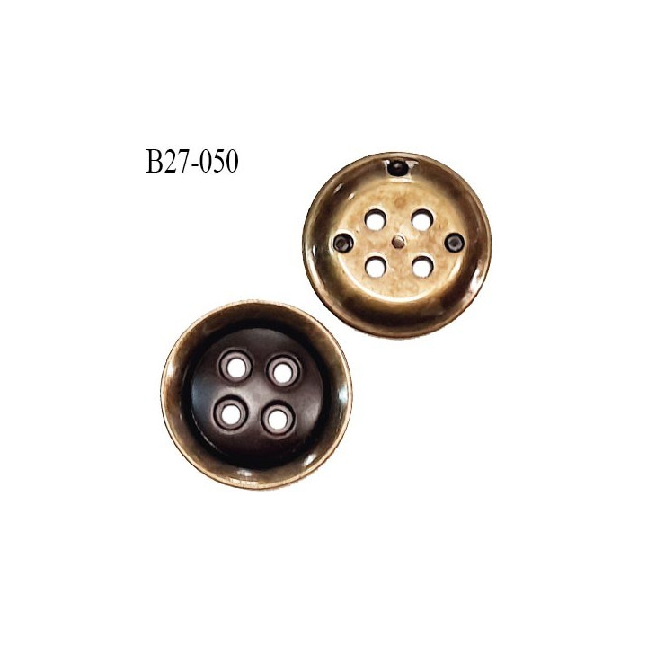 Bouton 27 mm en pvc couleur laiton diamètre 27 mm 4 trous épaisseur 6 mm prix à la pièce
