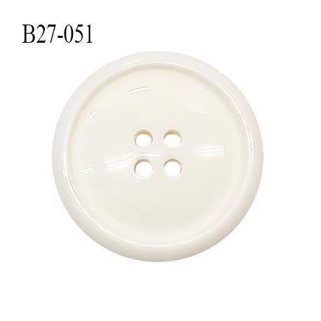 Bouton 27 mm en pvc couleur naturel 4 trous diamètre 27 mm épaisseur 7 mm prix à la pièce