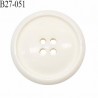 Bouton 27 mm en pvc couleur naturel 4 trous diamètre 27 mm épaisseur 7 mm prix à la pièce