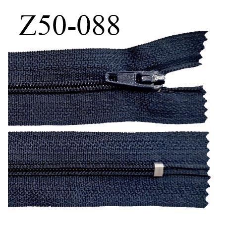 Fermeture zip 50 cm non séparable couleur bleu marine zip nylon longueur 50 cm largeur 2.5 cm largeur du zip 6 mm prix à l'unité