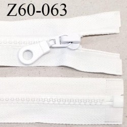 Fermeture zip 60 cm séparable couleur blanc zip glissière largeur 7 mm longueur 60 cm largeur 32 mm prix à l'unité