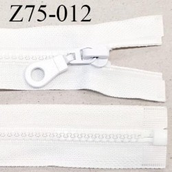Fermeture zip 75 cm séparable couleur blanc zip glissière largeur 7 mm longueur 75 cm largeur 32 mm prix à l'unité