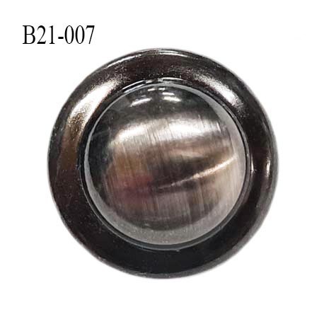 Bouton 21 mm en métal bombé couleur acier chromé brillant accroche avec un anneau au dos diamètre 21 mm prix à l'unité