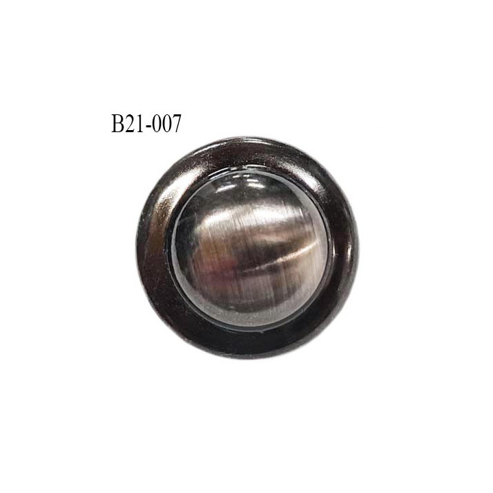 Bouton 21 mm en métal bombé couleur acier chromé brillant accroche avec un anneau au dos diamètre 21 mm prix à l'unité
