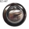 Bouton 21 mm en métal bombé couleur acier chromé brillant accroche avec un anneau au dos diamètre 21 mm prix à l'unité